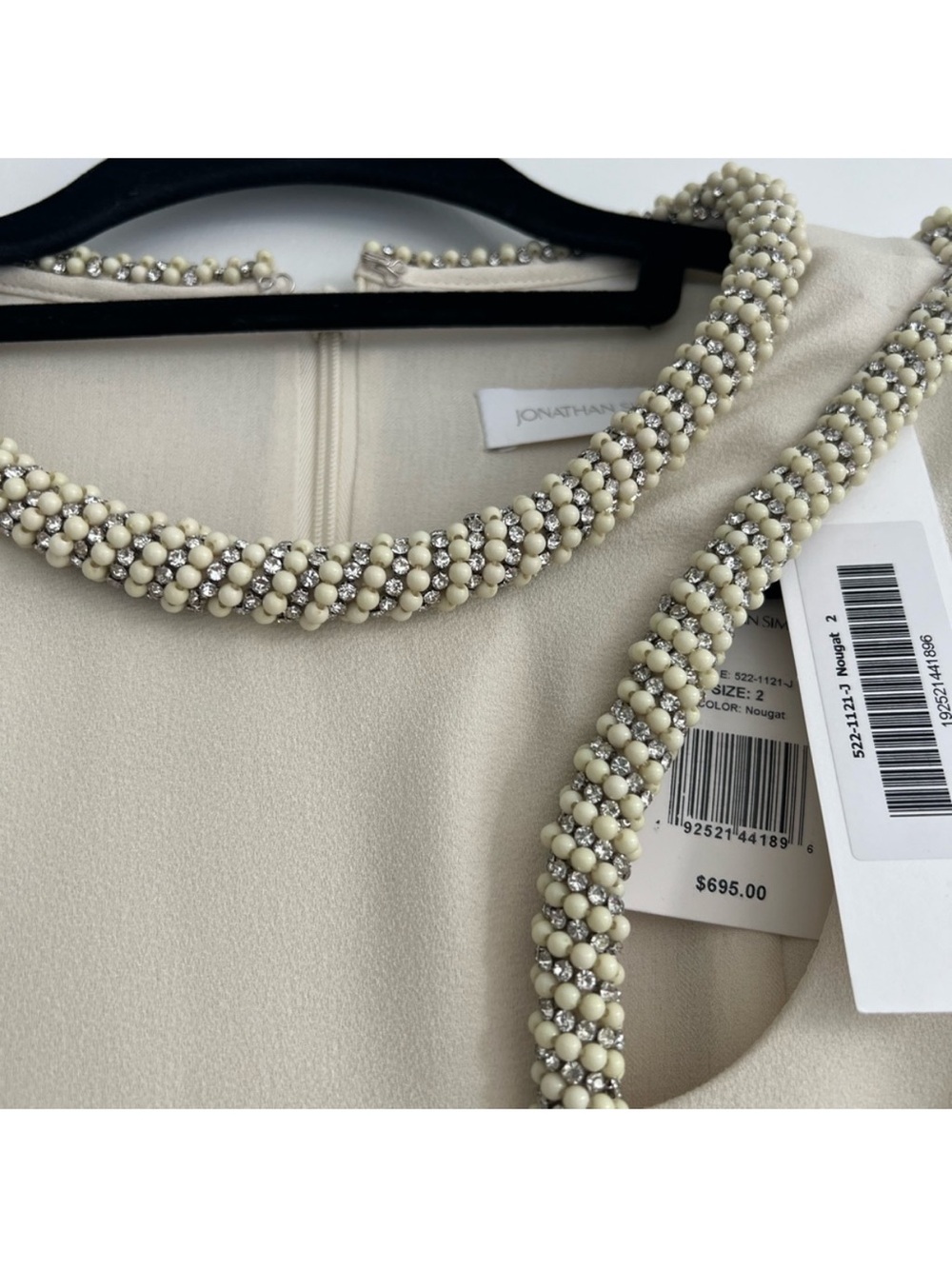 Jonathan Simkhai Cream Beaded Mini Dress